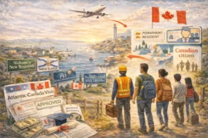 People with documents for Atlantic Canada immigration program