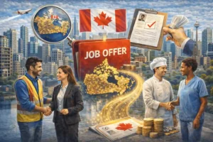 Various Canadian job offers across different professions, highlighting work visa opportunities and employment pathways for foreign workers