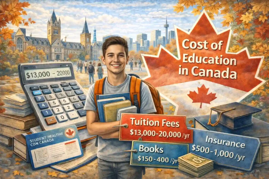 Cost of studying in Canada including tuition fees and living expenses for international students