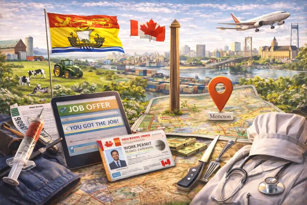 Foreign skilled workers and graduates applying for permanent residency through the New Brunswick Skilled Worker Program with job offers in Moncton, New Brunswick