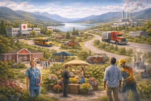 Rural Community Immigration Pilot RCIP program in North Okanagan-Shuswap British Columbia showing workers and community map of Canada