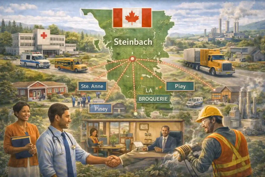 Rural Community Immigration Pilot RCIP in Steinbach Manitoba showing job opportunities and employer-driven pathway to PR